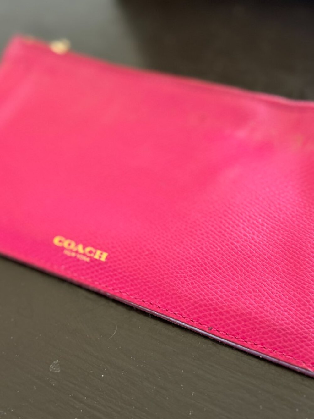 Coach Signature Wristlet Brown Monogram Pink Trim Zip Clutch - Picture 10 of 14